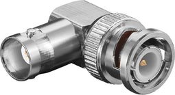 Goobay BNC Haakse Adapter- BNC (m) naar BNC (v) - 50 Ohm - met vergulde contacten