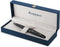 Waterman Expert-balpen | Metallic zwarte lak met ruthenium rand | Medium punt | Blauwe inkt | Met cadeauverpakking