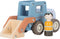 Little Dutch - Houten Graafmachine - Inclusief houten bouwvakker - Blauw
