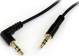 Startech.com 30cm - 3,5mm Slank naar Haaks Stereo Audiokabel - M/M - Zwart