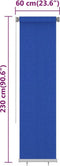 vidaXL - Rolgordijn - voor - buiten - 60x230 - cm - HDPE - blauw