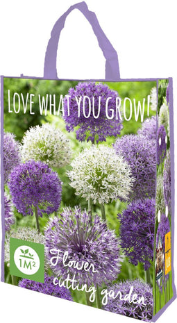 2 stuks Shopping Bag met Allium paars/wit Mix 'Love what you Grow'...