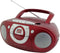 Soundmaster SCD5100RO - Boombox - FM-radio CD- en cassettespeler - Rood