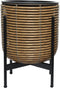 Pot polyrattan d21 h28 cm bruin - Merkloos