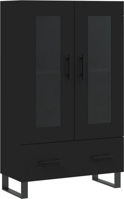 vidaXL - Hoge - kast - 69,5x31x115 - cm - bewerkt - hout - zwart