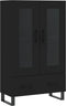 vidaXL - Hoge - kast - 69,5x31x115 - cm - bewerkt - hout - zwart