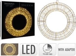 Kerstverlichting Metalen Krans - Ring - Warm wit licht - 960 LED