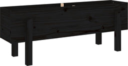 vidaXL - Plantenbak - verhoogd - 101x30x38 - cm - massief - grenenhout - zwart