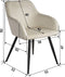 tectake® Marilyn - Eetkamerstoel - Fluweellook zwart/crème - 58x62x82 cm
