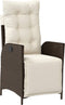 vidaXL - Tuinstoelen - 2 - st - verstelbaar - met - voetensteun - poly - rattan - bruin