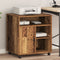 vidaXL - Printerstandaard - met - Wielen - Oud - Hout - 60x50x67 - cm