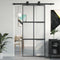 vidaXL - Schuifdeur - 90x205 - cm - gehard - glas - en - aluminium - zwart
