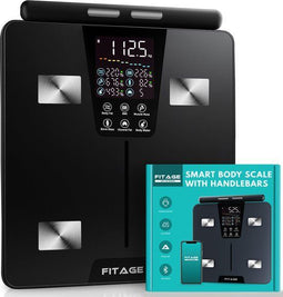 FITAGE Handvat Weegschaal - Digitale Personenweegschaal - 17x Lichaamsanalyse - 345x321x43 mm