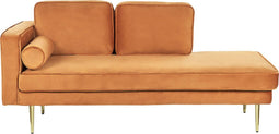 MIRAMAS - Chaise longue - Oranje - Linkerzijde - Fluweel