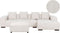 LUNGO - Hoekbank met ottomaan - Wit - Linkerzijde - Corduroy