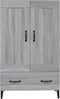 vidaXL - Hoge - kast - 70x31x115 - cm - bewerkt - hout - grijs - sonoma - eikenkleurig
