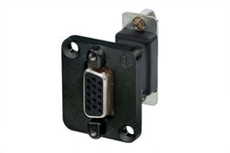 Neutrik NADB15FF-B - D-sub adapter - D-sub bus 15-polig - Aluminium RVS Zwart