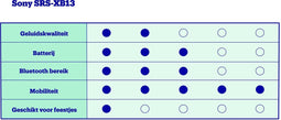 Sony SRS-XB13 - Bluetooth speaker - 16 uur accuduur - Zwart