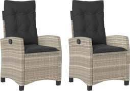 vidaXL-Tuinstoelen-2-st-verstelbaar-met-kussens-poly-rattan-lichtgrijs