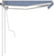 vidaXL - Luifel - handmatig - uittrekbaar - met - LED - 3,5x2,5 - m - blauw - en - wit