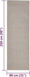 vidaXL - Vloerkleed - 80x250 - cm - natuurlijk - sisal - zandkleurig