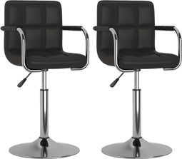 vidaXL - Eetkamerstoelen - draaibaar - 2 - st - kunstleer - zwart