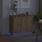 vidaXL - Dressoir - met - LED - Artisan - Eiken - 90x32x75 - cm - Gelaagd - Hout