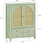 SoBuy FSB72-GR - Schoenenkast - 4 Lades 2 Deuren Rattan Groen