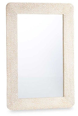 Wandspiegel 36 Wit Bruin Lakens 90 x 60 x 2 cm Rechthoekig