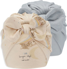 Konges Sløjd - 2 Pack Bambi Bonnet - Rainbow Kitty/Pearl Blue - Tulban - Muts - Voor Kinderen - 0-3 Maand - Maat 0-3 mnd