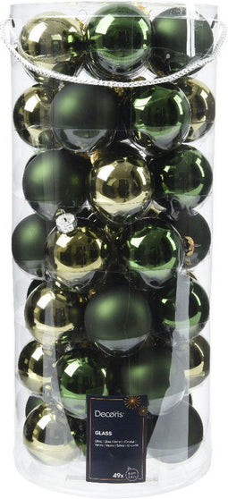 Kerstbal glas d6 cm groen 49st