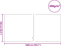 vidaXL - Vijver - Vlies - 300 - g/㎡ - 1x10 - m