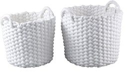 PTMD Mand Olliver - 44x44x39 cm - Fluweel - Wit - Set van 2