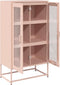 vidaXL - Hoge - kast - 68x39x123 - cm - staal - roze