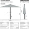 Madison - Parasol Timor - Rond - 400cm - Grijs