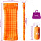 vidaXL - Kampeermatras - met - kussen - zelfopblazend - 1-persoons - oranje