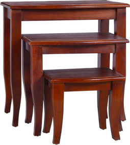 vidaXL - 3-delige - Tafeltjesset - massief - mahoniehout - klassiekbruin