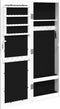 vidaXL - Sieradenkast - met - spiegel - wandgemonteerd - 30x8,5x90 - cm - wit