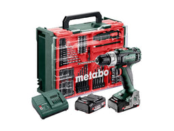 Metabo SB 18 L Set accu-slagboormachine 18 V 50 Nm ( 602317710 ) + 2x accu 2.0 Ah + lader + 78-delige mobiele werkplaats + koffer