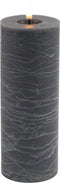 Grijze led kaars rustic 20x7,5cm