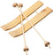 Ski met stokken, afm 11x3,8 cm, grenen, 3paar