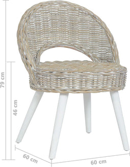 Fauteuil kubu rattan wit