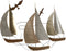 Wanddecoratie Home ESPRIT Bruin Grijs Gouden Zilverkleurig Jacht 66 x 4 x 53 cm