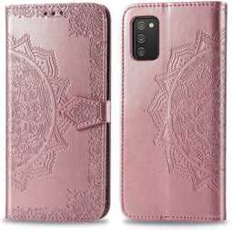iMoshion Hoesje Geschikt voor Samsung Galaxy A02s Hoesje Met Pasjeshouder - iMoshion Mandala Bookcase - Rosé Goud