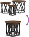 vidaXL - Nesting - Tafelsets - 3 - st - Gerookte - Eik - Gelaagd - Hout
