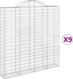 vidaXL - Schanskorven - 9 - st - gewelfd - 200x30x200/220 - cm - ijzer