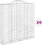 vidaXL - Schanskorven - 9 - st - gewelfd - 200x30x200/220 - cm - ijzer