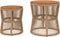 vidaXL Tuinbijzettafels 2 st met houten blad poly rattan beige
