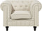 Fauteuil CHESTERFIELD Stof Beige