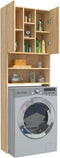 vidaXL - Wasmachinekast - 64x25,5x190 - cm - sonoma - eikenkleurig